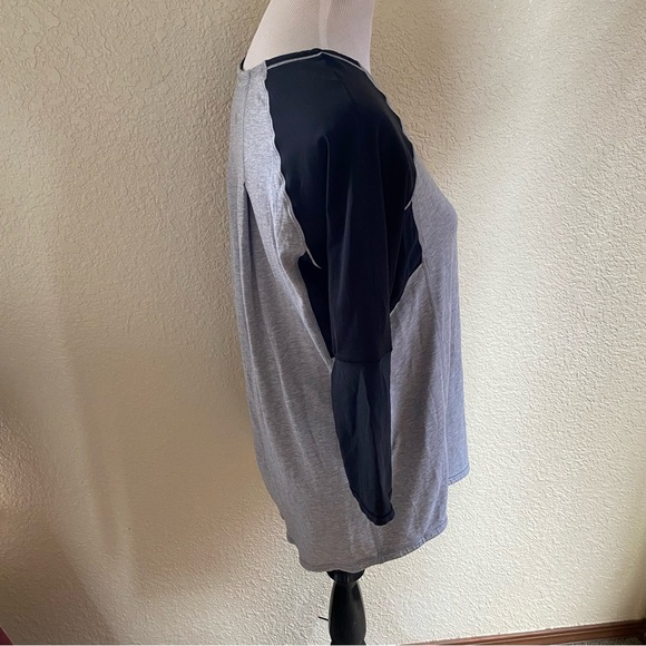 Lululemon Spin City Top Half Zip 3/4 Sleeve Gray Black Color Block Round Neck - Picture 4 of 9